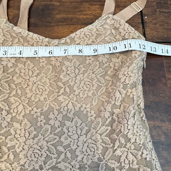 Free People Ombre Foil Lace Fit & Flare Mini Dress Cream Gold Sz XS - Picture 11 of 12